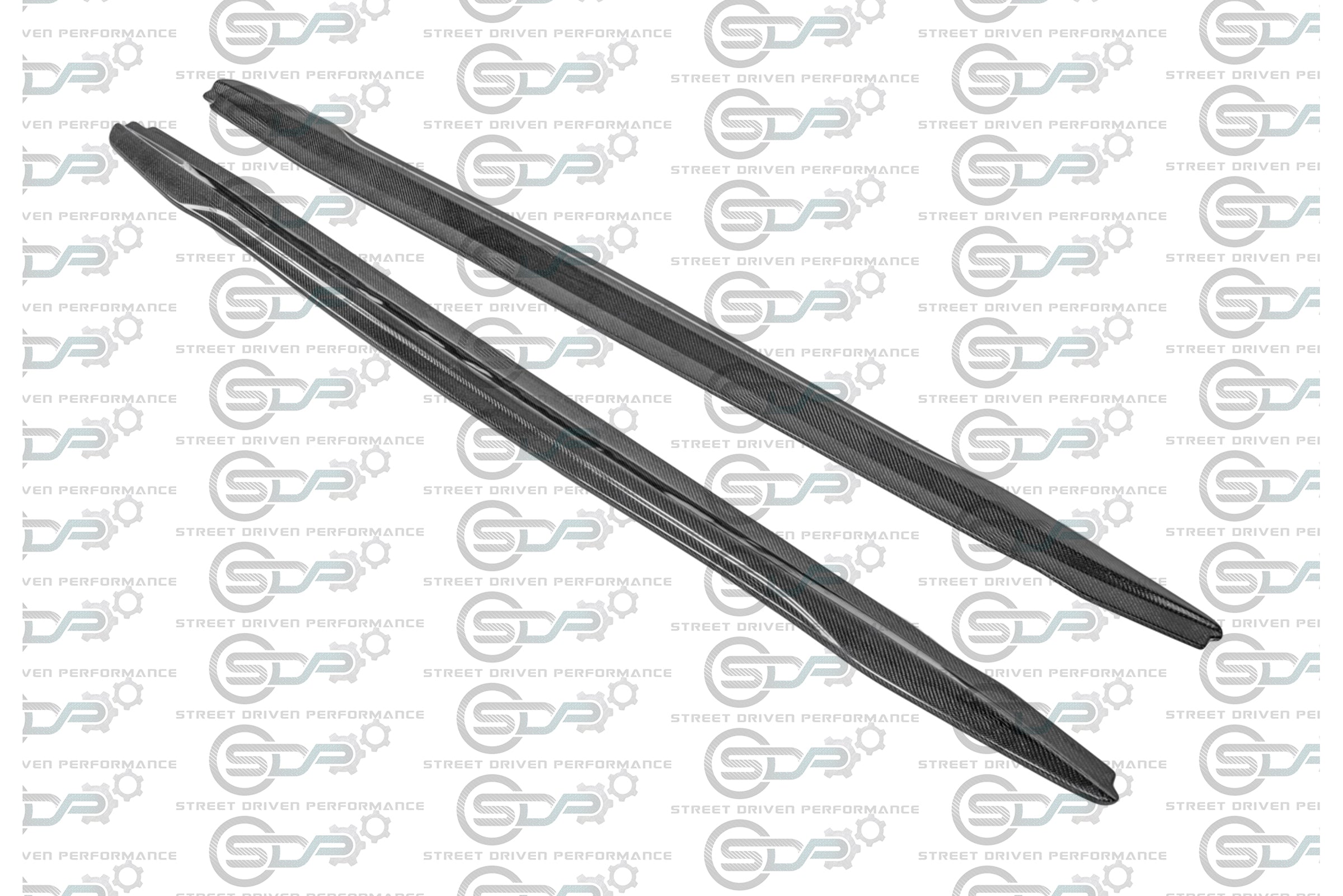 2016-2019 CADILLAC ATS-V CARBON FIBER FRONT SPLITTER & SIDE SKIRTS ROCKER PANELS GROUND EFFECTS